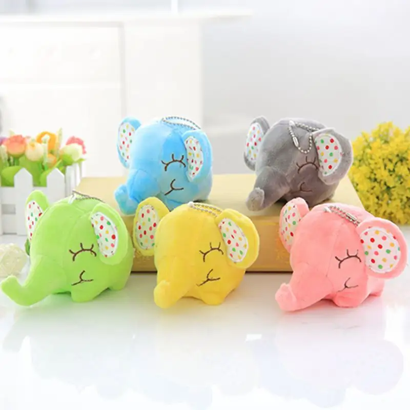 Speciale Aanbieding Schattige Lachende Gezicht Ronde Bal Olifant Knuffel Hanger Cartoon Olifant Sleutelhanger Pop Klemmen Pop Machine Pop