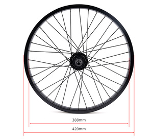 WS017 20インチ アルミ合金ホイールセット 120ノッチ ハブ 右/左ドライブ BMX用 軽量ホイール - Product Image 2