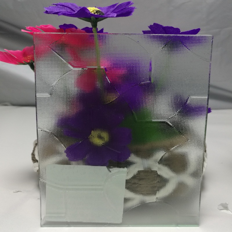 Clear karatachi decorative printed figured glass 4mm 5mm 6mm with CE & ISO9001