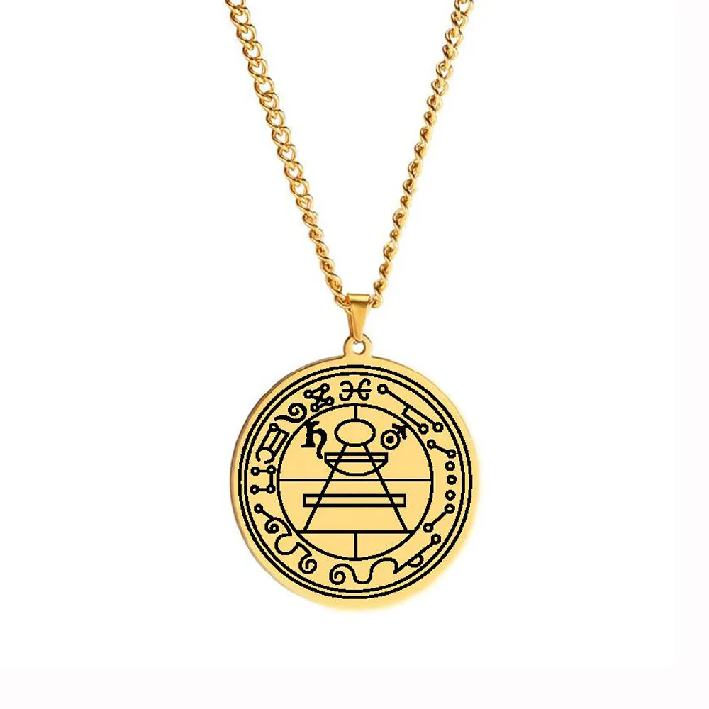 HLSS065 Secret Zegel Van Solomon Bescherming Esoterische Occultisme Talisman Sieraden Rvs Laser-markering Hanger Ketting