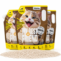 Pasir Kucing Bebas Debu, Menggumpal, Ringan 6L 7L, Pasir Kucing Tofu 1.5mm, Biodegradable, Pengontrol Bau, Dapat Dibuang di Toilet