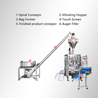 Machine de pesage et d'emballage automatique de poudre certifiée CE avec remplisseur à vis spirale pour sacs/pochettes en plastique, aliments, détergents, petites quantités