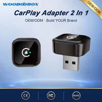 Adaptador Inalámbrico 2 en 1 para Apple CarPlay y Android Auto, Mini Dongle Car Play, Conexión Estable, Baja Latencia, USB A y C