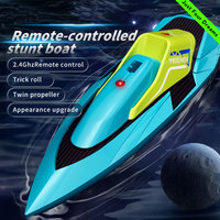 WGNRC S5 Barco de Control Remoto, Juguetes de Barco en Miniatura a Control Remoto, Lancha Rápida a Control Remoto Resistente al Agua, Barco de Carreras de Alta Velocidad