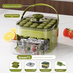 Moule à glaçons double couche grande capacité de qualité alimentaire avec tiroir de rangement, machine à glaçons sphériques, outil de fabrication de glace pour congélateur - Product Image 3