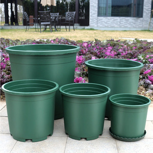 Macetas de <span class=keywords><strong>PVC</strong></span> Esmaltado Negro Grueso de Alta Calidad, Duraderas, Estilo Nórdico, para Jardín y Exteriores - Product Image 2