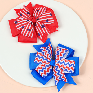 Vente en gros : Pinces à cheveux 4 juillet pour bébé fille, motif étoile <span class=keywords><strong>et</strong></span> drapeau rayé, accessoires de coiffure pour la Journée du Drapeau - Product Image 3
