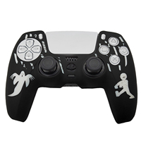 Housse de manette en silicone de qualité supérieure gravée au laser avec motif, anti-transpiration, antidérapante, poignée ergonomique pour coque de manette PS5