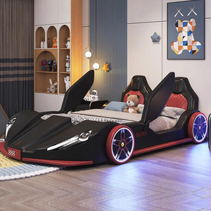 Nuovo <span class=keywords><strong>Letto</strong></span> per Bambini a Forma di Auto di Design Moderno <span class=keywords><strong>Letto</strong></span> Auto Nero per Ragazzi <span class=keywords><strong>Letto</strong></span> per Bambini di Alta Gamma <span class=keywords><strong>Imbottito</strong></span> con Cartoni Animati e Sponde di Sicurezza - Product Image 4