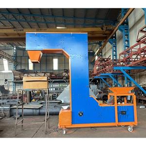 Transportador de Cangilones Tipo Z, Elevador Vertical de Granos, Máquina Transportadora de Banda Industrial Azul y Naranja - Product Image 3