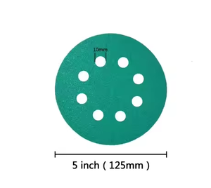 Groene Film Ronde Zandschijf 150Mm 6 Gaten Haak En Lus Schurende Film Schuurschijf Voor Auto 'S - Product Image 3