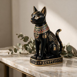 Décoration créative en résine rétro, motif chat noir égyptien, dieu du chat, texte égyptien, pour la maison, le bureau ou l'entrée, vente en gros - Product Image 2