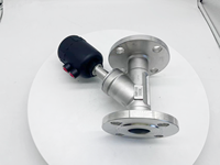 Vanne à siège incliné pneumatique sanitaire en acier inoxydable avec positionneur DN10-DN50 pour gaz à température normale
