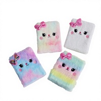 Carnet en tissu à couverture souple personnalisable en gros, reliure cousue, kawaii, mignon, anime, école, chat, fourrure, peluche, carnet