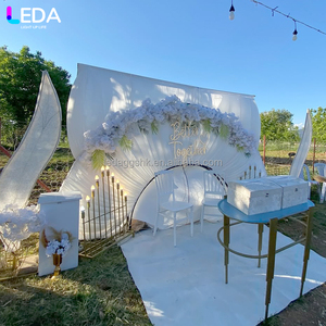 LEDA Suministros de Decoración para Bodas, Nuevo Arco Redondo Moderno para Exteriores, Fondo de Hierro Blanco para Colgar Flores - Product Image 2