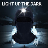 Balaclava LED, lumière LED, masque facial pour l'hiver, coupe-vent, lampe frontale, cyclisme nocturne, course à pied, pêche, ski en plein air