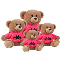 Nouveau design d'ourson en peluche pour bébé, jouet en peluche pour cadeaux, logo personnalisé, ours en peluche doux avec t-shirt bleu