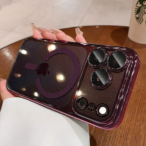 เคสแม่เหล็กเคลือบกลิตเตอร์สำหรับ iPhone 18 Pro 17 16 15 14 13 12 Pro Max 18Pro  วัสดุ PC แข็ง บางเฉียบ ป้องกันแรงกระแทก - Product Image 1