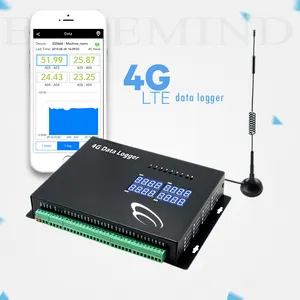 טמפרטורת Multipoint 4G נתונים לוגר אלחוטי 3g Gsm Sms Gprs מעורר חדר טמפ צג