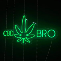 Dropshipping No quantité minimale de commande Green Monstera Leaf Neon Sign Custom Acrylic Led Light Flower Plants for Shop Home Bedroom Wall Art Decor