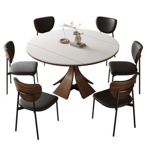 <span class=keywords><strong>Table</strong></span> à <span class=keywords><strong>manger</strong></span> minimaliste au design <span class=keywords><strong>tendance</strong></span>, résistante aux taches, avec quatre chaises, meubles vintage pour appartement - Product Image 5