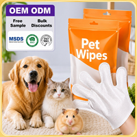 Lingettes pour animaux de compagnie biodégradables écologiques non tissées avec logo personnalisé de luxe OEM, formule douce pour chiens et chats, lingettes nettoyantes en profondeur