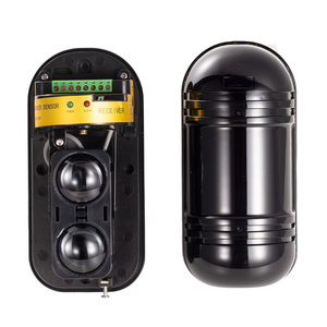 Sensor de doble haz Detector de intrusión infrarrojo activo Plástico Impermeable 85dB <span class=keywords><strong>Alarma</strong></span> 30m ~ 150m Valla de barrera de pared <span class=keywords><strong>perimetral</strong></span> exterior - Product Image 4