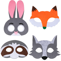 Masques de fête en feutre à prix d'usine, masques de cosplay taille main, accessoires photo pour festivals, masques de chat animal sauvage pour enfants