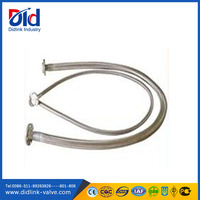 Tuyau flexible métallique Proco en acier inoxydable 304/316, soufflet PTFE Redflex, construction tressée, connectivité à bride