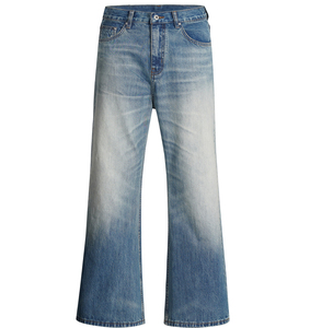 Jeans da <span class=keywords><strong>Uomo</strong></span> <span class=keywords><strong>Skinny</strong></span> Vintage Hip Hop con Logo Personalizzato, <span class=keywords><strong>Pantaloni</strong></span> a Zampa Streetwear Y2K, Lavaggio Monkey Blu Chiaro - Product Image 1