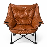 Chaise pliante rétro en PU, motif grand ours et papillon, durable et portable, pour extérieur, glamping, pêche et entrepôt, vente en gros sur mesure en usine