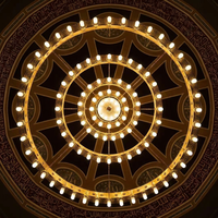 Projet de personnalisation : Grand lustre islamique en cristal doré de luxe pour l'éclairage des hôtels et mosquées