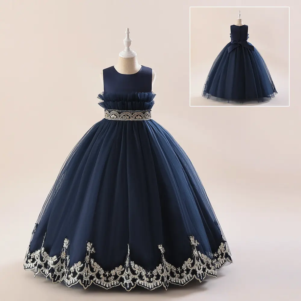 MQATZ Abendkleid von Piano Performance Hochwertiges Netzgarn Puff Princess Kleid mit V-Ausschnitt und elegantem S.