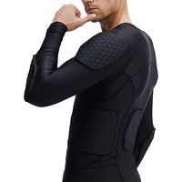 Chemises de protection corporelle pour enfants, t-shirt de Compression rembourré à manches longues, protection de la poitrine sur les épaules, combinaison pour le Football, le basket, le Rugby