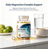 Capsules sous Marque Blanche OEM : Complexe de Magnésium avec Zinc, Vitamine C et L-Théanine pour la Mémoire, la Concentration et le Soutien du Calme