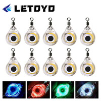 LETOYO Mini lampe de leurre pour poissons Big Fish Eye Fishing Lights 5 Color LED Underwater Deep Drop Fishing Light With Swivel