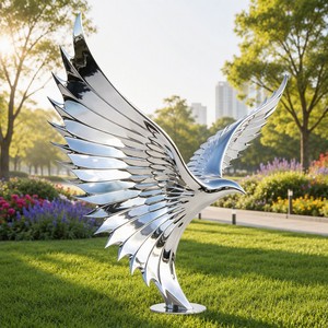 Scultura Personalizzata di <span class=keywords><strong>Aquila</strong></span> Dinamica in <span class=keywords><strong>Acciaio</strong></span> Inossidabile - Sculture Moderne di Arte della Natura Selvatica in <span class=keywords><strong>Acciaio</strong></span> Inossidabile - Product Image 3