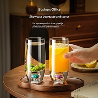 Tasse à thé en verre cristal moderne haut de gamme, grande capacité, pour usage domestique, élégante, ensemble de thé portable pour femmes, logo personnalisable