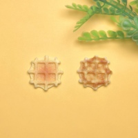 Mini Waffle de Resina Kawaii de Dibujos Animados, Suministro de Arte de Comida Simulada, Cabujón de Base Plana para Manualidades DIY y Decoración