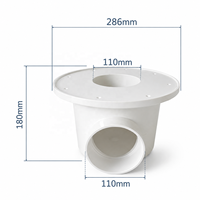 YUTANK 110mm Drain de fond carré en PVC/PP blanc pour bassin à carpes Koï, élimination des déchets, système d'évacuation des eaux usées d'aquarium, équipement de réservoir