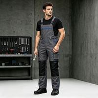 Salopette à bretelles résistante à l'usure, pantalon de travail multi-poches confortable pour l'industrie et le chantier