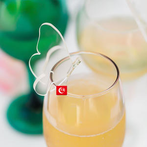 Personalizzato 3D oro specchio farfalla acrilico bevanda di nozze segnaposto etichette di vetro Champagne doccia per feste senza Stemless - Product Image 2