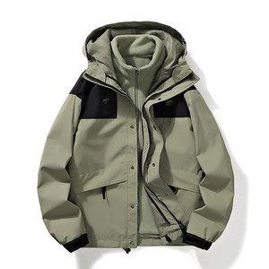 3 In 1 Fleece Lined Windbreaker Jacket Unisex Windproof Workwear Uniforms With Embroidery Custom Logo Printing - Product Image 3