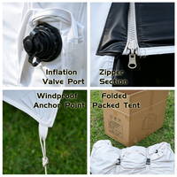 Grand abri portable imperméable avec auvent pour 4 à 6 personnes, tente gonflable facile à installer pour les voyages et les pique-niques, tente de camping