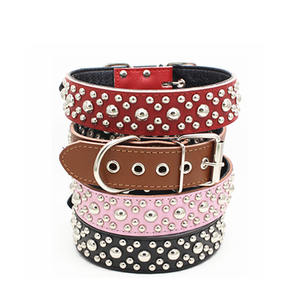 Collar de Perro de Caza Resistente de PU Sólido con Diseño de Remaches Redondos, Collar Personalizado para Mascotas al por Mayor - Product Image 5