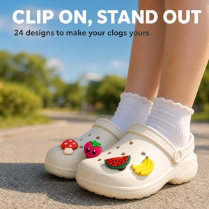Breloques de chaussures en PVC en forme de fleurs mignonnes, patchs personnalisés avec logo OEM, vente en gros, accessoires en vrac, cadeau pour femmes et filles - Product Image 2