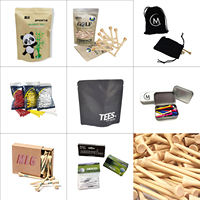 Tees de golf en bambou sur mesure, durables, avec emballage en boîte en papier
