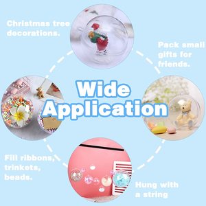 ลูกบอลคริสต์มาสใสแบบเติมได้ DIY ขนาด 2 ซม. ถึง 25 ซม. แบบเปิดได้ แขวนได้ ทำจากอะคริลิกใส ทรงครึ่งวงกลม - Product Image 3