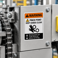 Étiquettes d'avertissement de sécurité industrielles personnalisées et durables, autocollants adhésifs de contrôle qualité pour avertissements de danger et de précaution industrielles