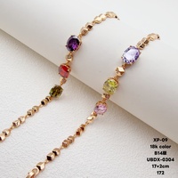 Bracelet à breloques classique XUPING en alliage de cuivre plaqué or 18 carats avec pierres synthétiques CZ pour femmes